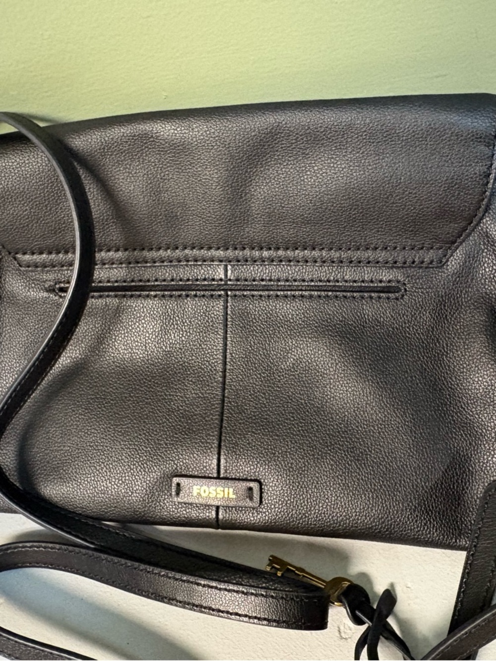 Fossil Black Purse with Gold Hardware